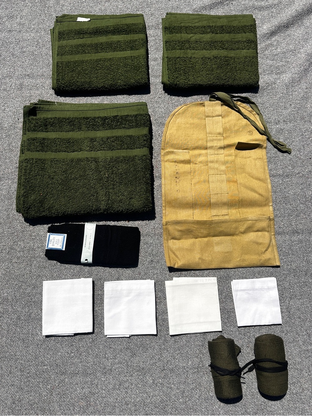 VTG Canadian Military Field Hygiene Kit Towel Socks Puttees Canvas Roll #24